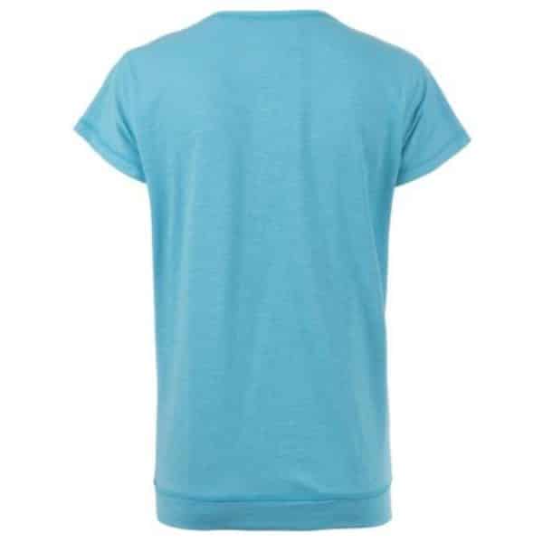 T-Shirt mit graphischem Allover-Muster, gemustertes Damenshirt in Türkis mit marine und weiß von Soquesto Artikl 6180-504182 bei Mode Sabine Lemke im Bekleidungsgeschäft in Winnenden oder im Onlineshop einkaufen