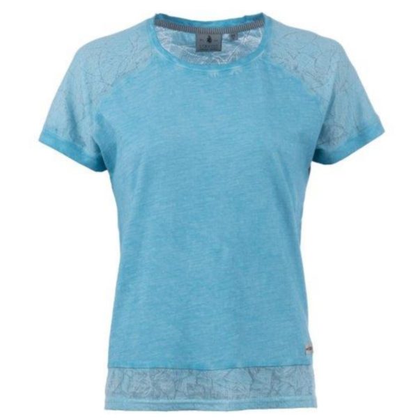 sportives T-Shirt für Damen in Türkis mit Raglanarm für kleine und große Frauen, einfarbiges T-Shirt
