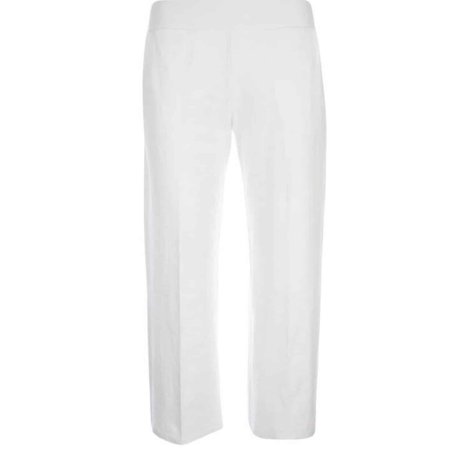 Loungestyle Hose Kate von Kenny S in weiß. Elastischer Gummibund, Hose mit weitem Bein. Artikel 471190 bei Mode Sabine Lemke in Winnenden oder online shoppen