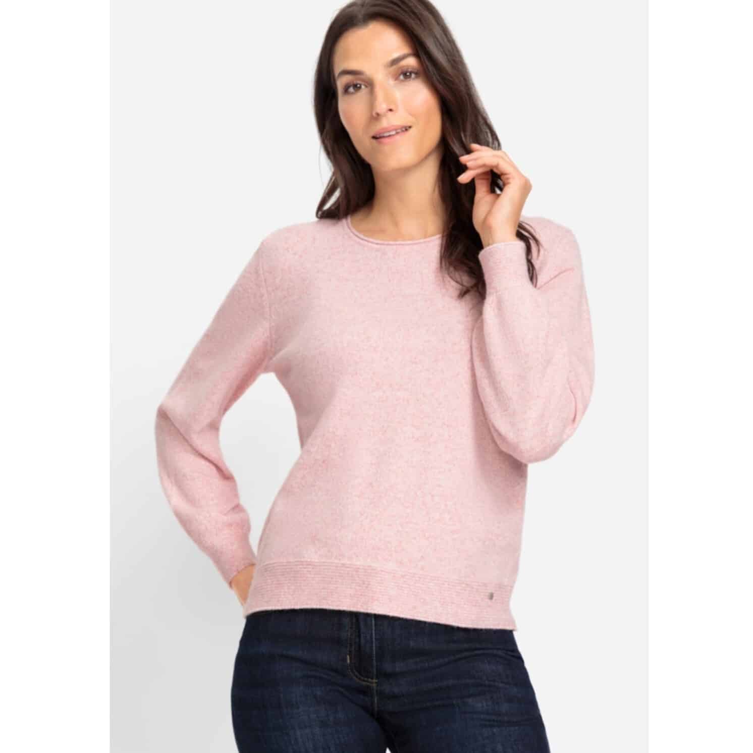 Melange Pullover von Olsen Artikel 11000585 in rosé für kleine Frauen