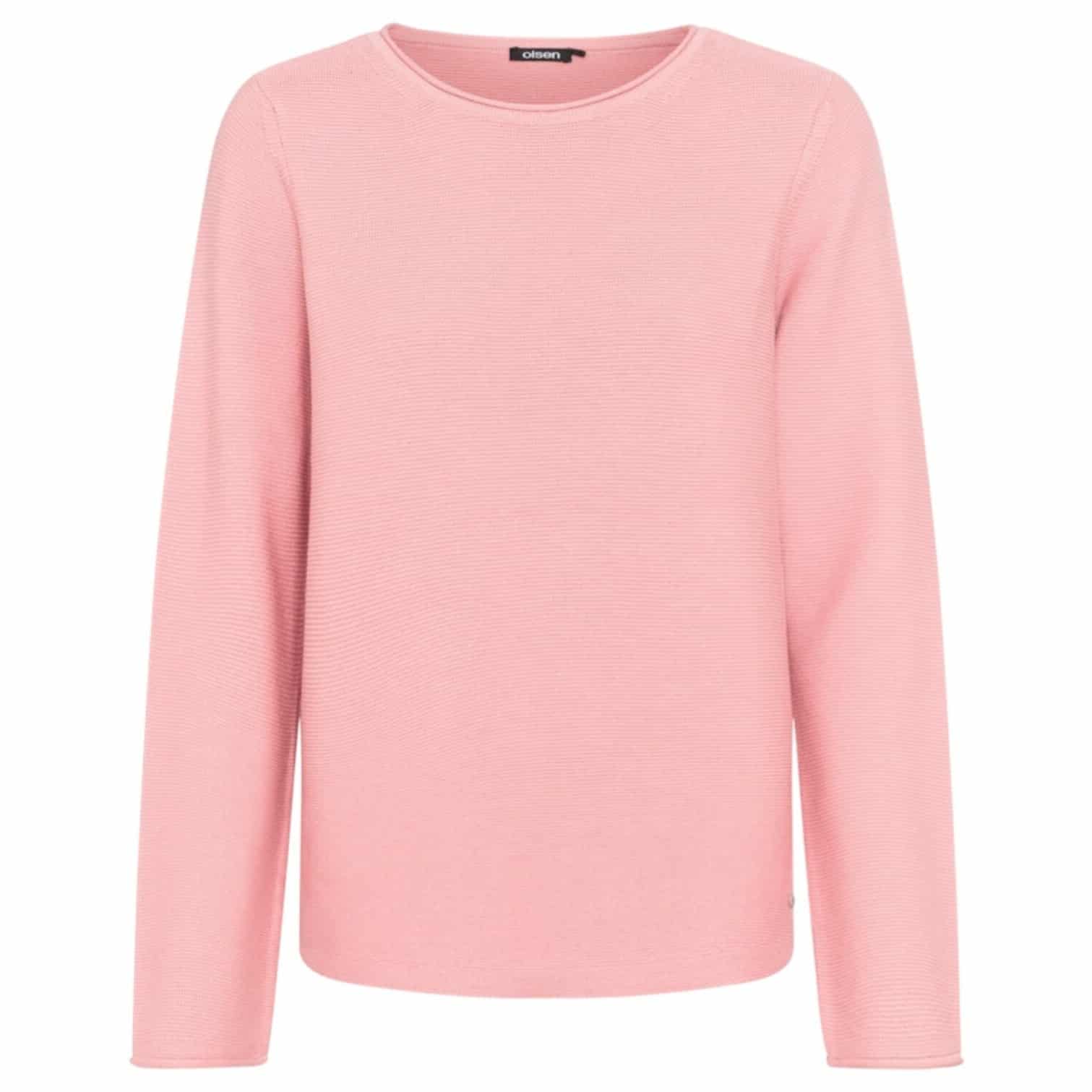 Basic Pullover in rosa, einfarbig mit langen Ärmeln und Rundhals Artikel 11004356 von Olsen Mode bei Mode Sabine Lemke in Winnenden im Remstal einkaufen oder im Onlineshop