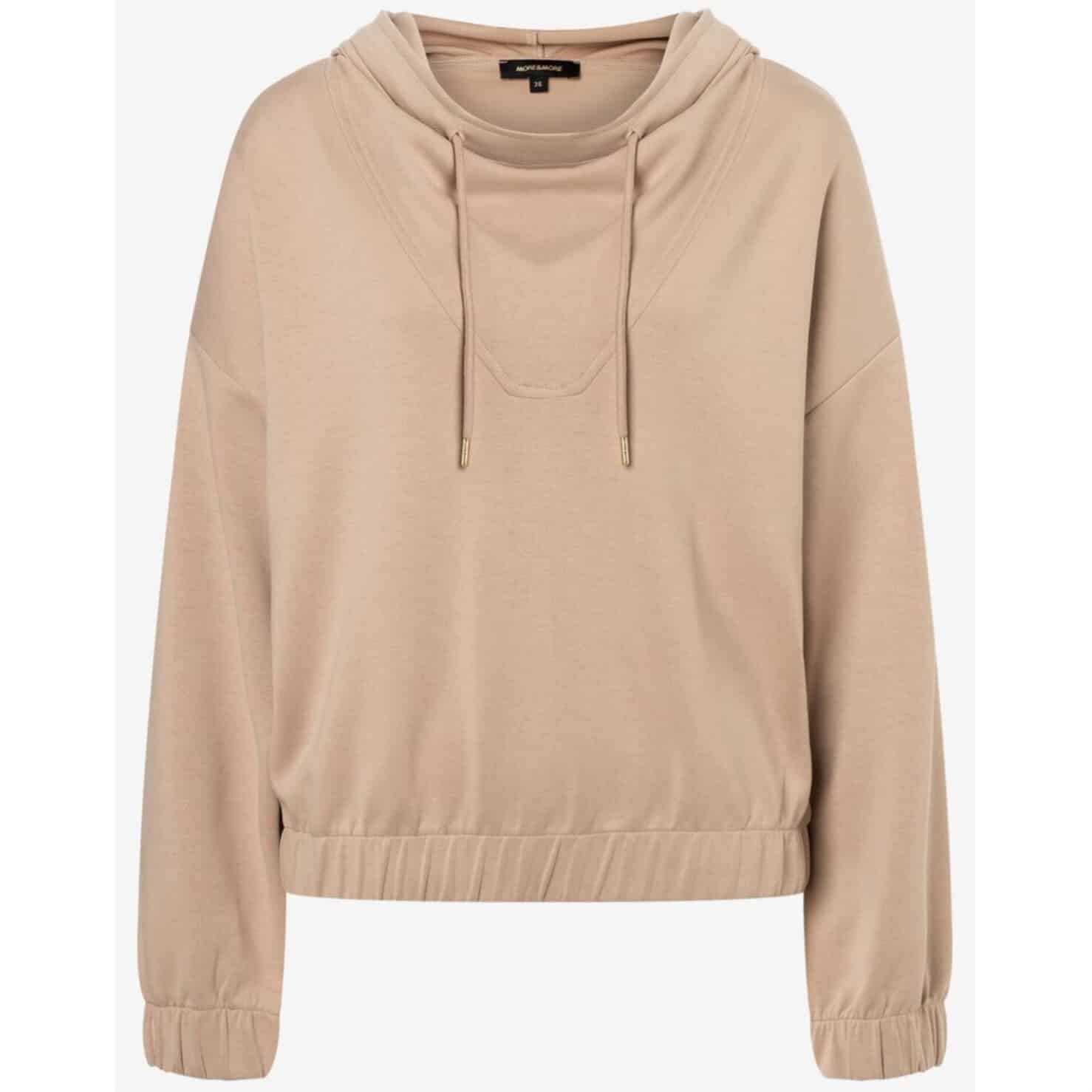 Kapuzensweatshirt in camel von More & More, sportives Sweatshirt für Damen, Mode für kleine Frauen, kleine Größen Artikel 41090203 bei Mode Sabine Lemke in Winnenden im Remstal oder im Onlineshop einkaufen