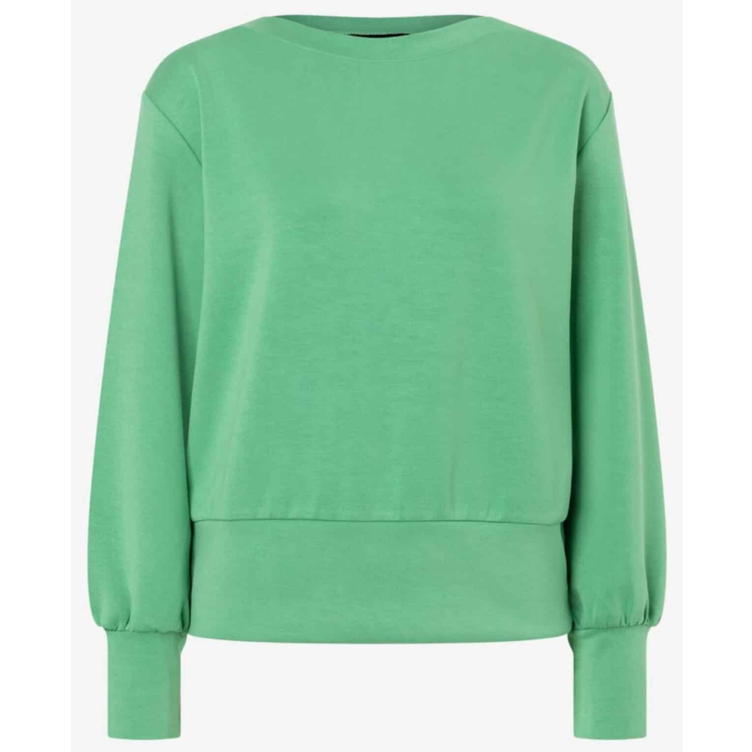 lässiges Sweatshirt von MORE & MORE in grün, Langarmsweatshirt für Damen , kleine Größen Artikel 41120251